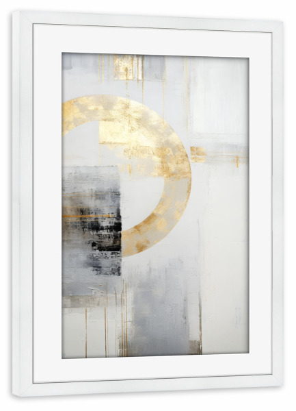 Poster mit Rahmen weiß "Aus der Ruhe erwächst die Kraft" artboxONE - Abstrakt