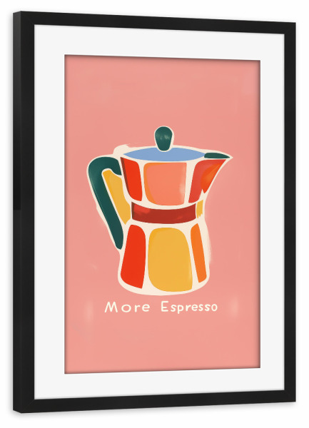 Poster mit Rahmen schwarz "Nostalgie More Espresso" artboxONE - Essen & Trinken,Abstrakt