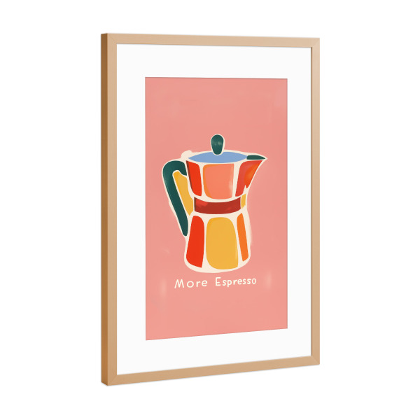 Poster mit Rahmen Kupfer "Nostalgie More Espresso" artboxONE - Essen & Trinken,Abstrakt