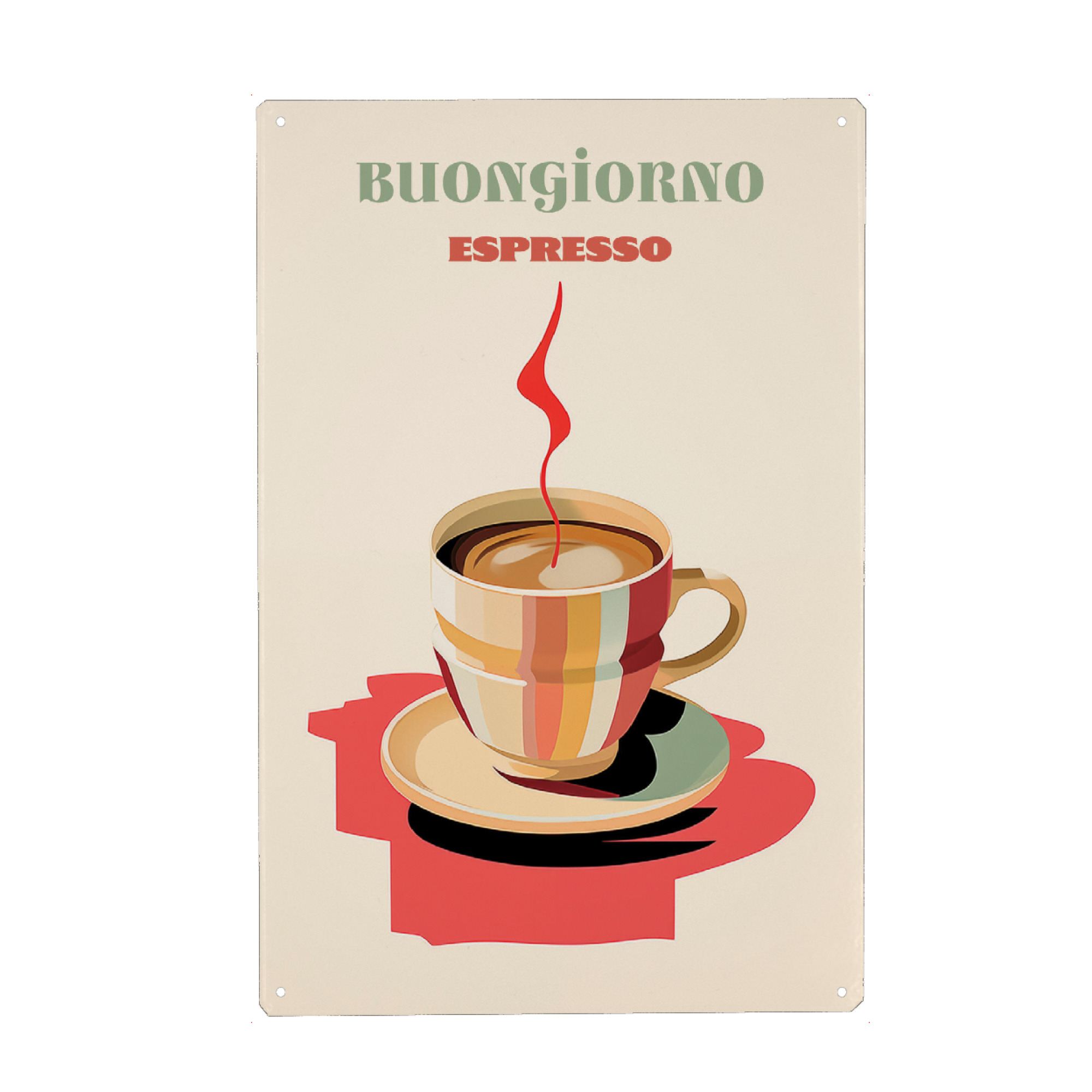 Metall Poster "Buongiorno espresso" artboxONE - Essen & Trinken,Abstrakt