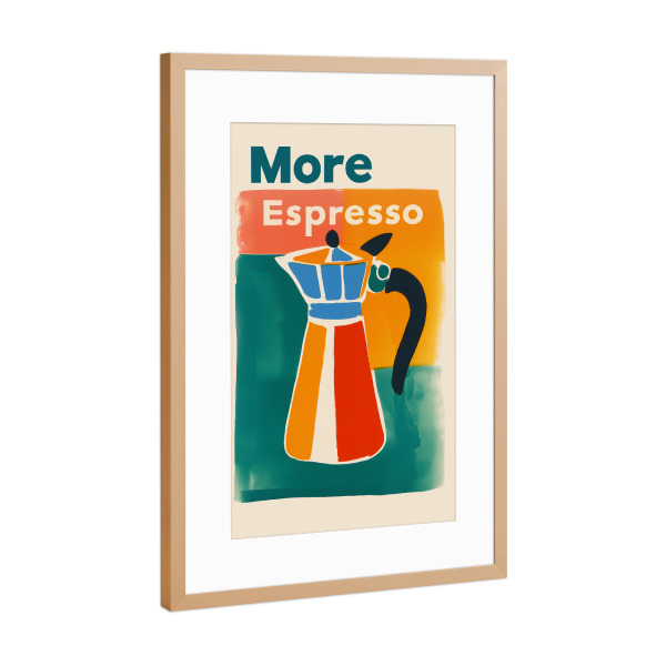 Poster mit Rahmen Kupfer "More Espresso Kanne" artboxONE - Essen & Trinken,Abstrakt,Liebe