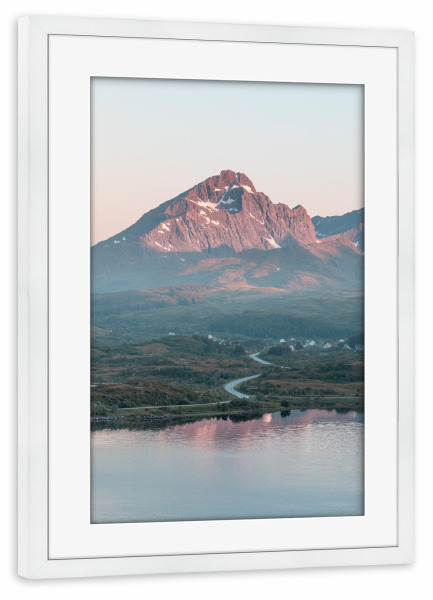 Poster mit Rahmen weiß "Norwegian Road" artboxONE - Reise,Musik,Reise / Länder