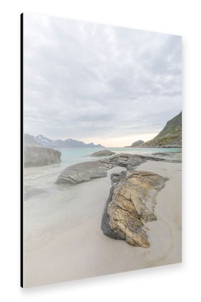 Alu-Dibond "Haukland Beach" 30x20 cm artboxONE