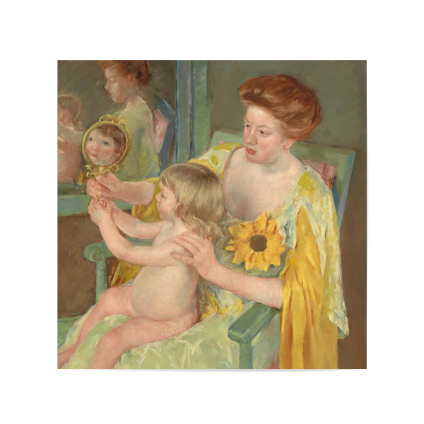Poster 20x20 cm "Frau mit einer Sonnenblume" artboxONE - Für Kinder,Menschen,Liebe,Für Mama,Für Papa