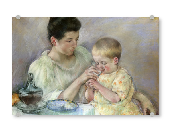 Acrylglasbild "Mutter füttert Kind" artboxONE - Für Kinder,Menschen,Liebe,Für Mama,Für Papa