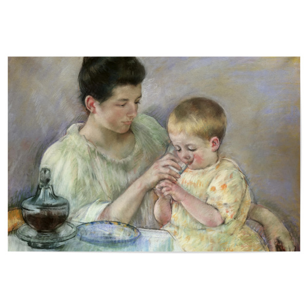 Poster 30x20 cm "Mutter füttert Kind" artboxONE - Für Kinder,Menschen,Liebe,Für Mama,Für Papa