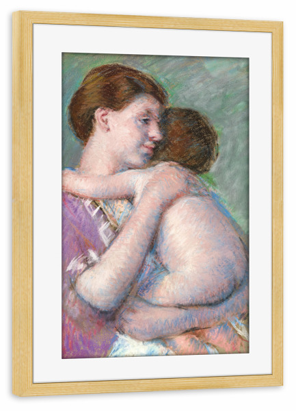 Poster mit Rahmen kiefer "Mutter und Baby" artboxONE - Für Kinder,Menschen,Liebe,Für Mama,Für Papa