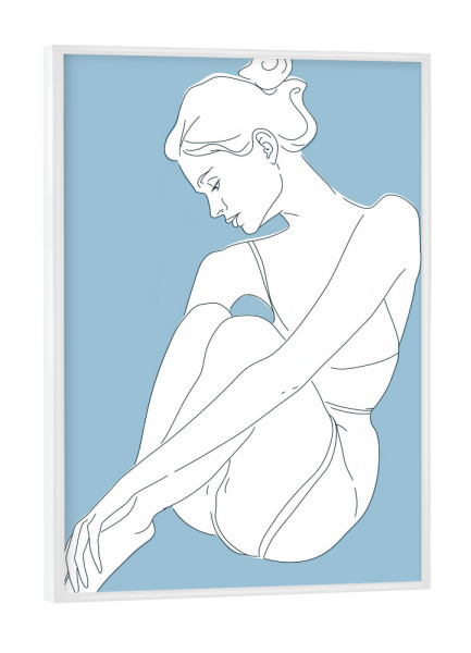 Poster mit weißem Rahmen "Elegante Frauen Figur" artboxONE - Abstrakt,Menschen