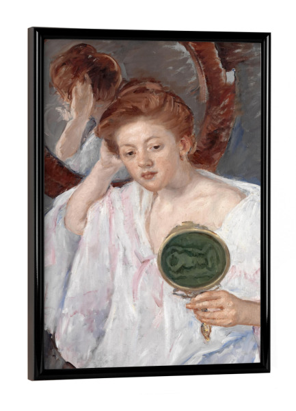 Poster mit schwarzem Rahmen "Denise an ihrem Schminktisch" artboxONE - Menschen,Für Mama,Für Papa