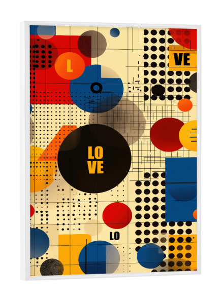 Poster mit weißem Rahmen "Abstrakte Retro Liebe" artboxONE - Abstrakt,Geometrie,Liebe