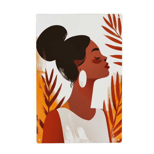 Holzbild "Dekorative Boho Frau mit Ohrring" artboxONE - Menschen