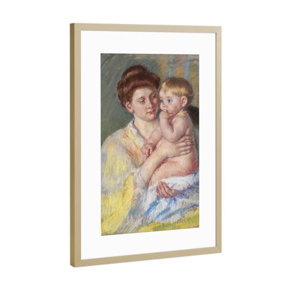 Poster mit Rahmen Gold "Baby John" artboxONE - Für Kinder,Menschen,Liebe,Für Mama,Für Papa