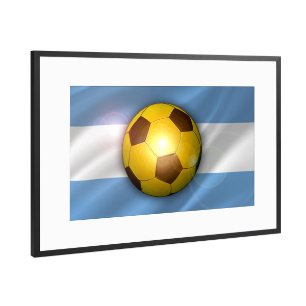 Poster mit Rahmen Schwarz (Metallic) "Argentinien Champion" artboxONE - Sport,Sport / Fußball
