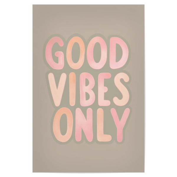 Poster 30x20 cm "Good Vibes Sonniger Optimismus" artboxONE - Typografie,Abstrakt,Buchstaben