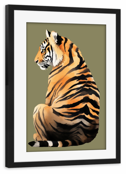 Poster mit Rahmen schwarz "Tiger Impressionen" artboxONE - Tiere,Abstrakt,Reise / Asien