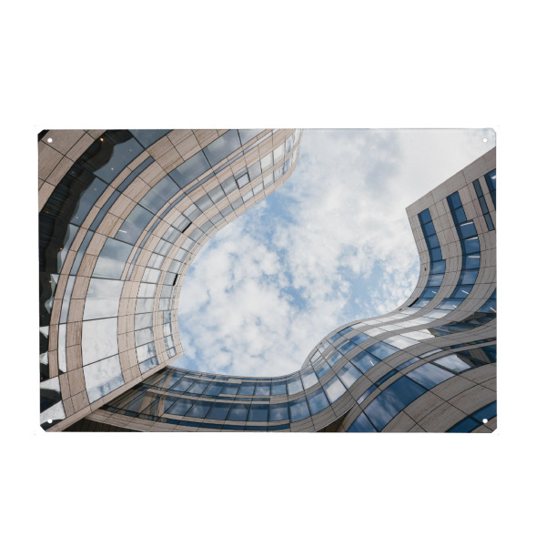 Holzbild "Kö-Bogen Himmel" artboxONE - Architektur,Städte / Düsseldorf