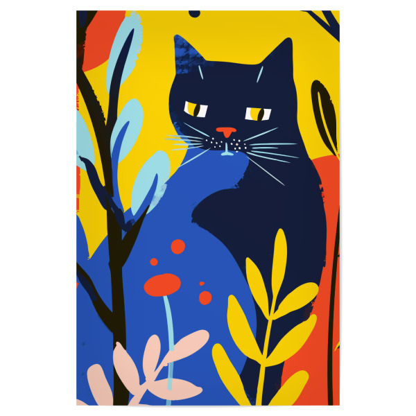 Poster "Black Cat In The Forest" artboxONE - Tiere,Abstrakt