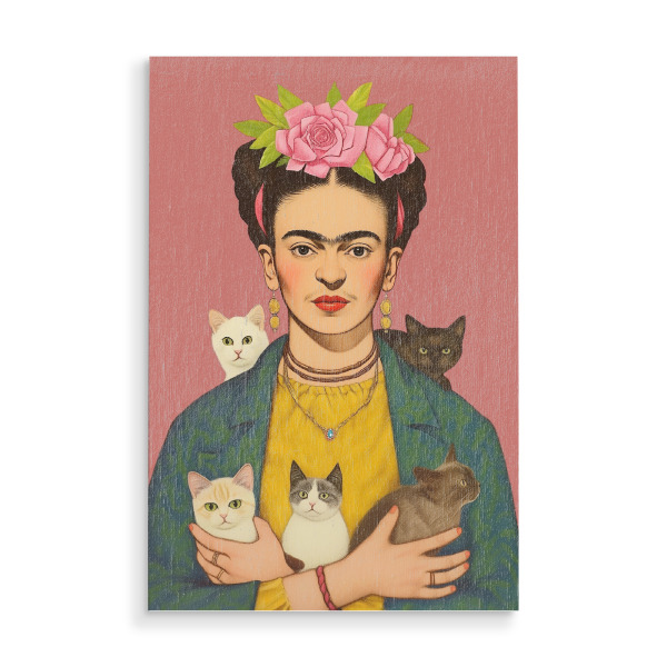 Holzbild "Frida's Katzen" artboxONE - Floral,Tiere,Menschen