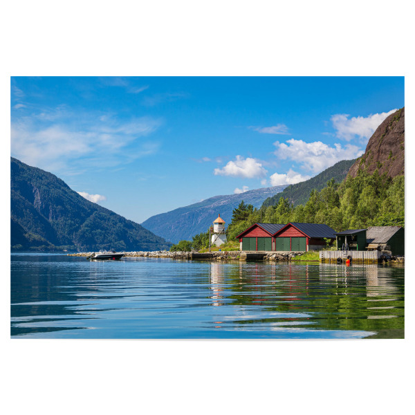 Poster "Leuchtturm am Åkrafjord" artboxONE - Natur,Reise,Architektur,Reise / Strand und Meer,Reise / Länder