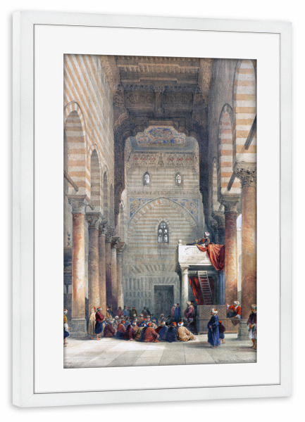 Poster mit Rahmen weiß "Innenraum der Moschee" artboxONE - Städte,Architektur,Reise / Afrika
