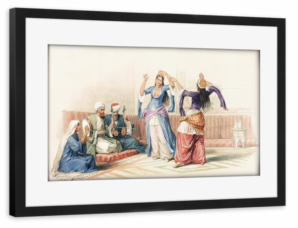 Poster mit Rahmen schwarz "Tanzende Mädchen in Kairo" artboxONE - Reise,Menschen,Reise / Afrika