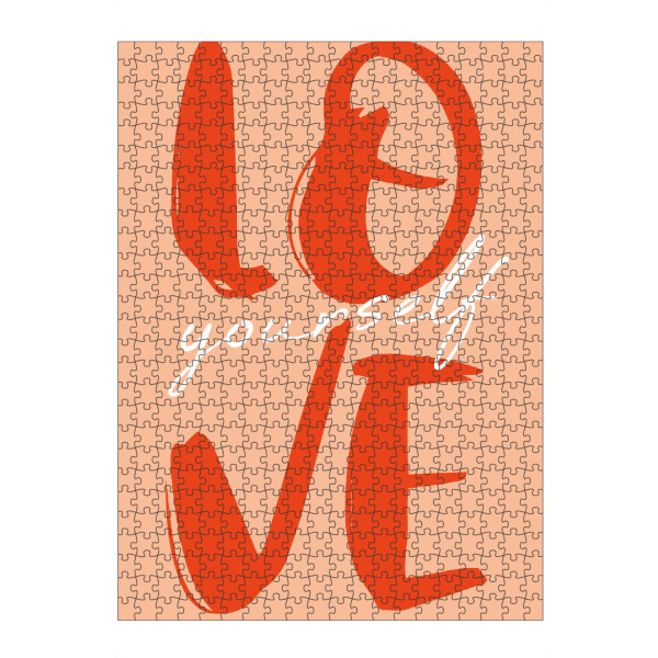 artboxONE Puzzle "Love Yourself rot" artboxONE - Typografie,Menschen,Liebe - Liebe,Selbstliebe,Motivation,Rot,Positiv - Bild liebe