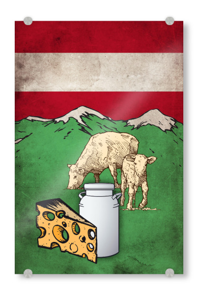 Acrylglasbild "Austria Milch" artboxONE - Reise,Essen & Trinken,Reise / Länder