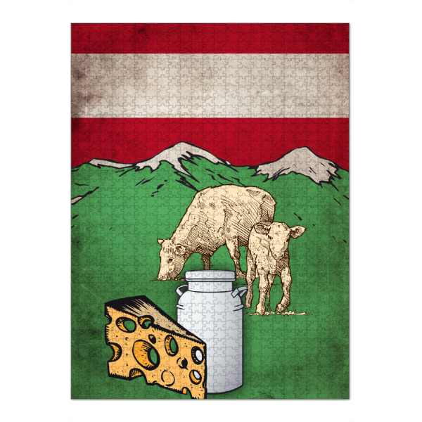 Puzzle Ravensburger "Austria Milch" artboxONE - Reise,Essen & Trinken,Reise / Länder