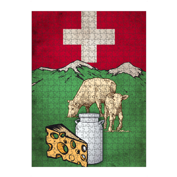 Puzzle Ravensburger "Schweiz Milch" artboxONE - Reise,Essen & Trinken,Reise / Länder