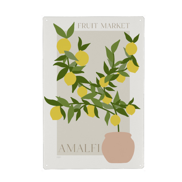 Holzbild "Amalfi-Zitrone" artboxONE - Reise,Essen & Trinken / Obst & Gemüse - Zitrone,Almafi,Topfpflanze