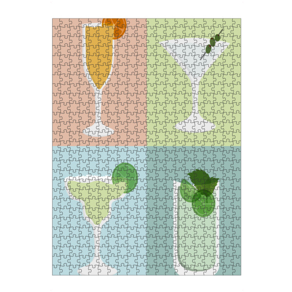 Puzzle Ravensburger "Colorblock-Cocktails" artboxONE - Menschen,Essen & Trinken / Alkohol - Margarita,Mimosa,Martini,Mojito,Alkohol,Getränke,Cocktails