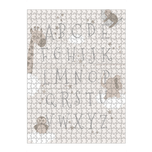 artboxONE Puzzle "Traumzeit-Alphabet" artboxONE - Für Kinder,Tiere,Buchstaben - Alphabet,Buchstaben,Faultier,Giraffe,Eule,Elefant,Schlaf,Sterne