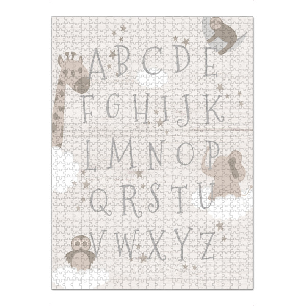 Puzzle Ravensburger "Traumzeit-Alphabet" artboxONE - Für Kinder,Tiere,Buchstaben - Alphabet,Buchstaben,Faultier,Giraffe,Eule,Elefant,Schlaf,Sterne