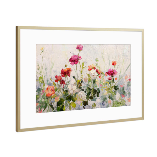 Poster mit Rahmen Gold "Persische Butterblumen" artboxONE - Natur,Floral - Blumen,Blumen