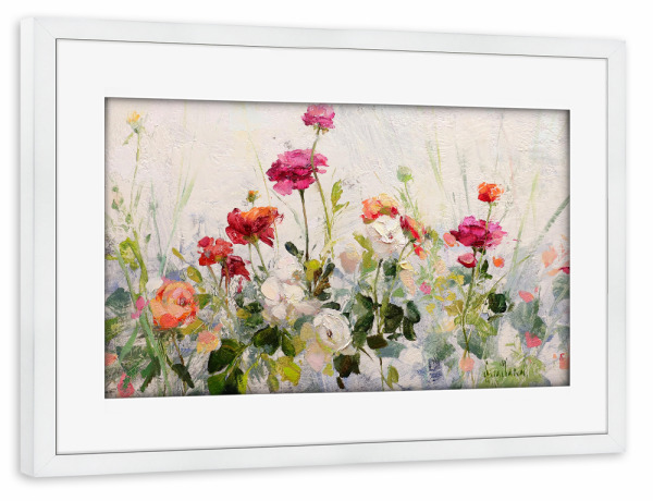 Poster mit Rahmen weiß "Persische Butterblumen" artboxONE - Natur,Floral - Blumen,Blumen