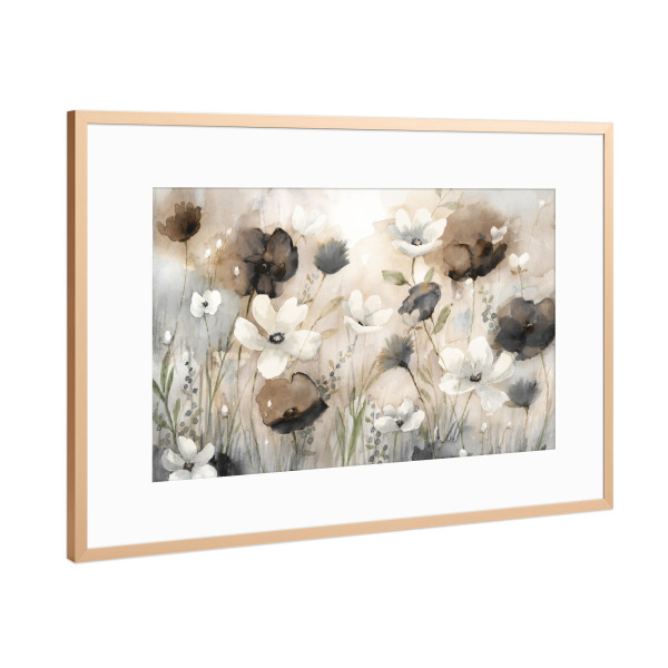 Poster mit Rahmen Kupfer "Romantisches Rendezvous" artboxONE - Floral - Blumen,Blumen,Landschaft