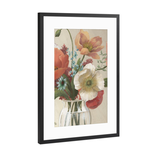 Poster mit Rahmen Schwarz (Metallic) "Mohnzeit" artboxONE - Floral - Blumen,Blumen,Mohn,Mohnblumen