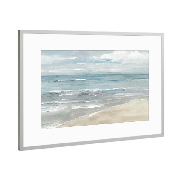 Poster mit Rahmen Silber "Weicher Troststrand" artboxONE - Abstrakt,Reise / Strand und Meer - Strand,Meer,Küste,Küste