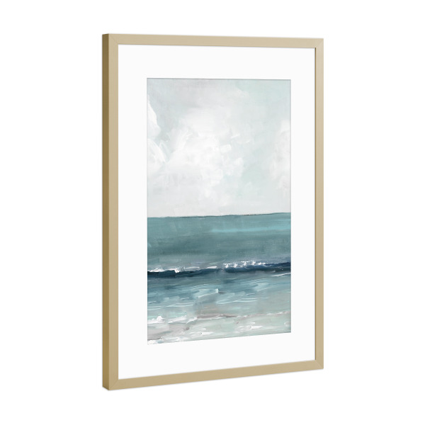 Poster mit Rahmen Gold "Teal Seas-Fortsetzung" artboxONE - Abstrakt,Reise / Strand und Meer - Blau,Grün,Küste,Küste,Wasser,Ozean