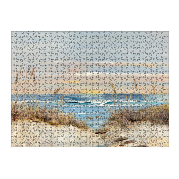 Puzzle Ravensburger "Küstenpromenade" artboxONE - Reise / Strand und Meer - Strand,Küste,Küstenkunst,Küstenlandschaft,Strandläufer - Bild strand