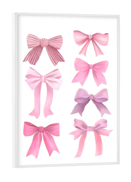 Poster mit weißem Rahmen "Kokette Schleifen" artboxONE - Abstrakt