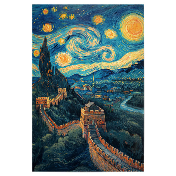 Poster "Chinesische Mauer - Van Gogh" artboxONE - Reise,Architektur