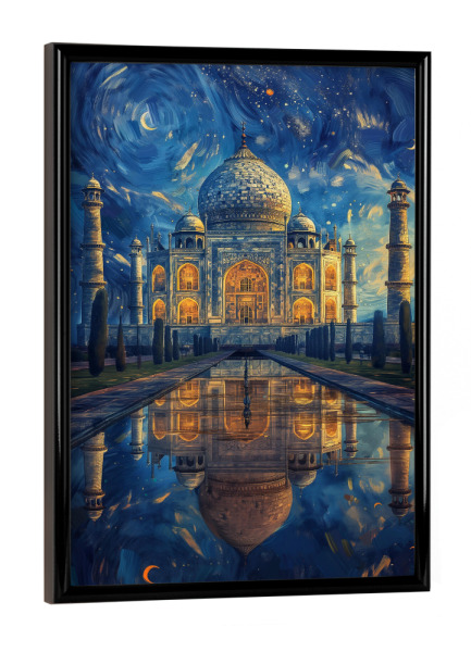 Poster mit schwarzem Rahmen "Taj Mahal - Van Gogh" artboxONE - Städte,Reise,Architektur