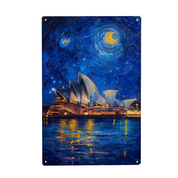 Holzbild "Sydneys Opernhaus - Van Gogh" artboxONE - Städte,Reise,Architektur,Städte / Sydney