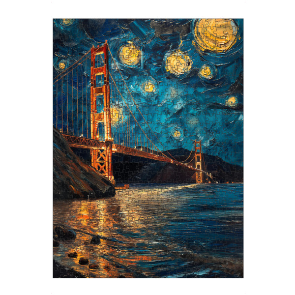 Puzzle Ravensburger "Golden Gate Bridge - Van Gogh" artboxONE - Städte,Reise,Architektur
