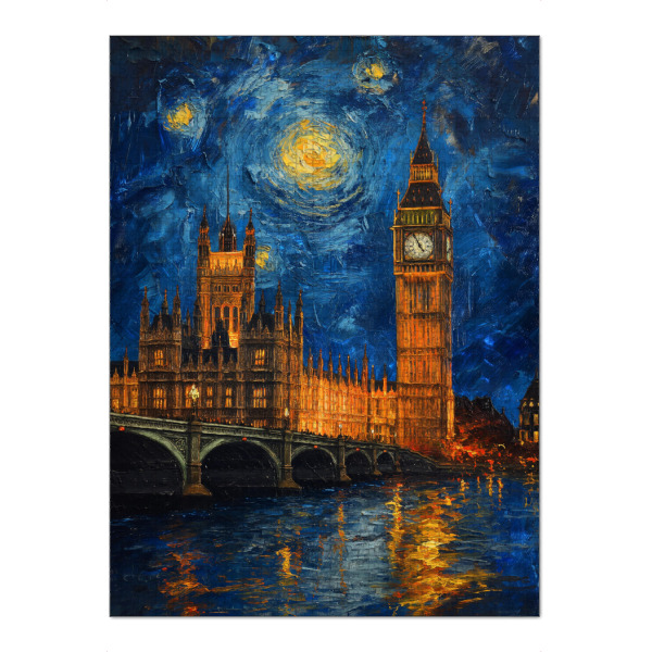 Puzzle Ravensburger "Big Ben im Stil von Van Gogh" artboxONE - Städte / London,Reise,Architektur