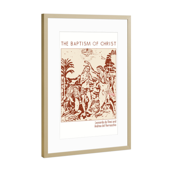 Poster mit Rahmen Gold "The Baptism of Christ" artboxONE - Abstrakt