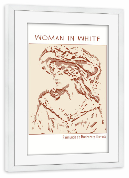 Poster mit Rahmen weiß "Woman in White" artboxONE - Abstrakt
