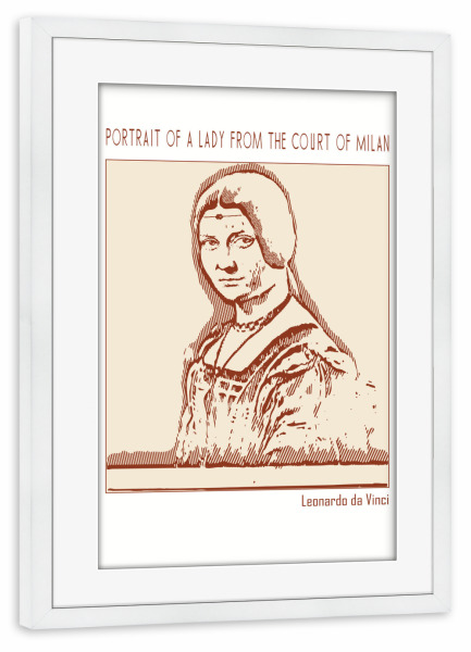 Poster mit Rahmen weiß "Porträt einer Dame" artboxONE - Abstrakt