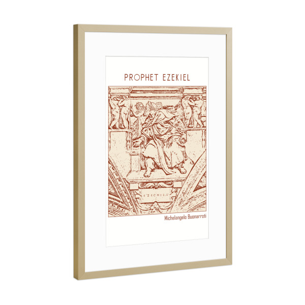 Poster mit Rahmen Gold "Prophet Hesekiel" artboxONE - Abstrakt